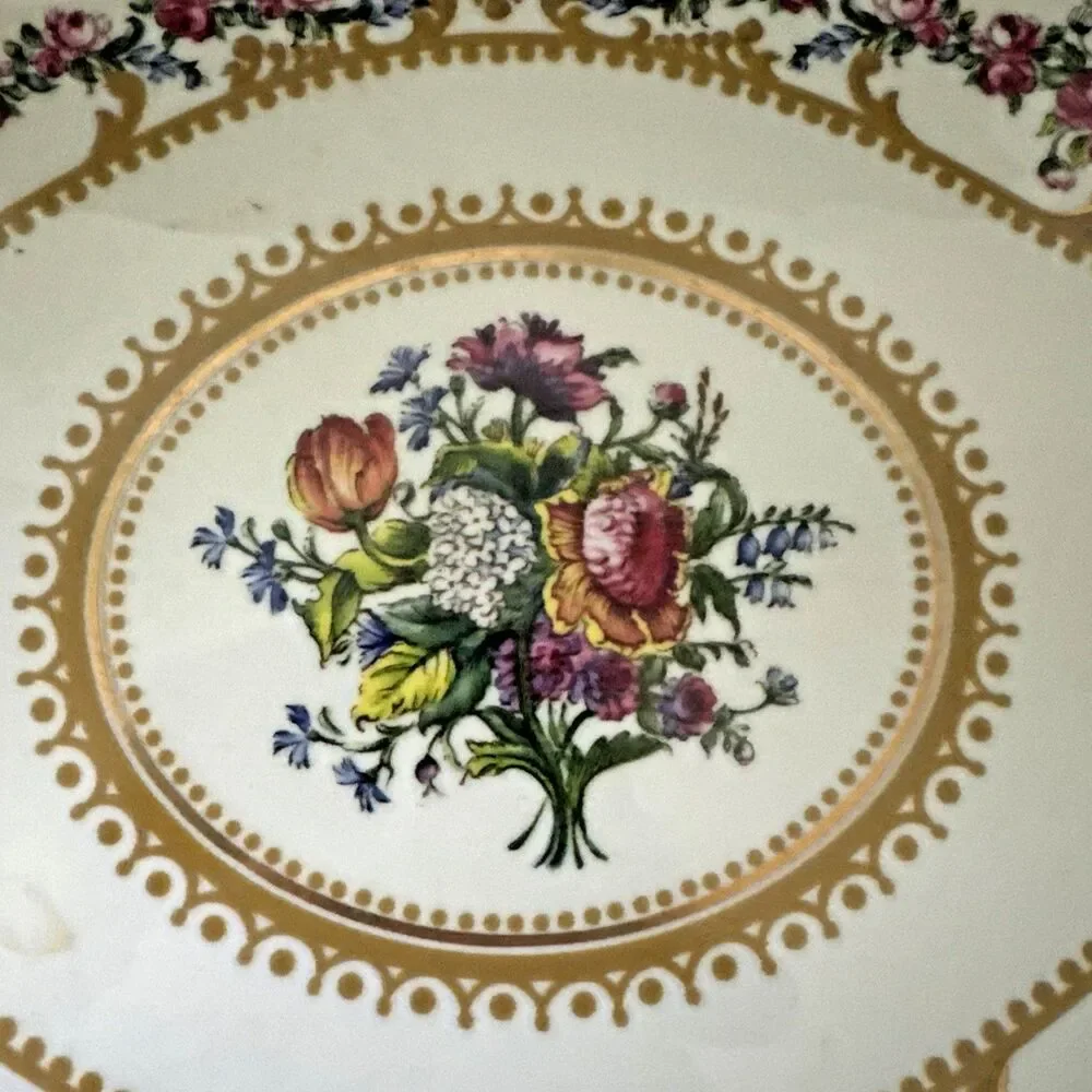 Andrea By Sadek Collection Sevres Ceramic Serving Sandwich Vanity Platter Tray